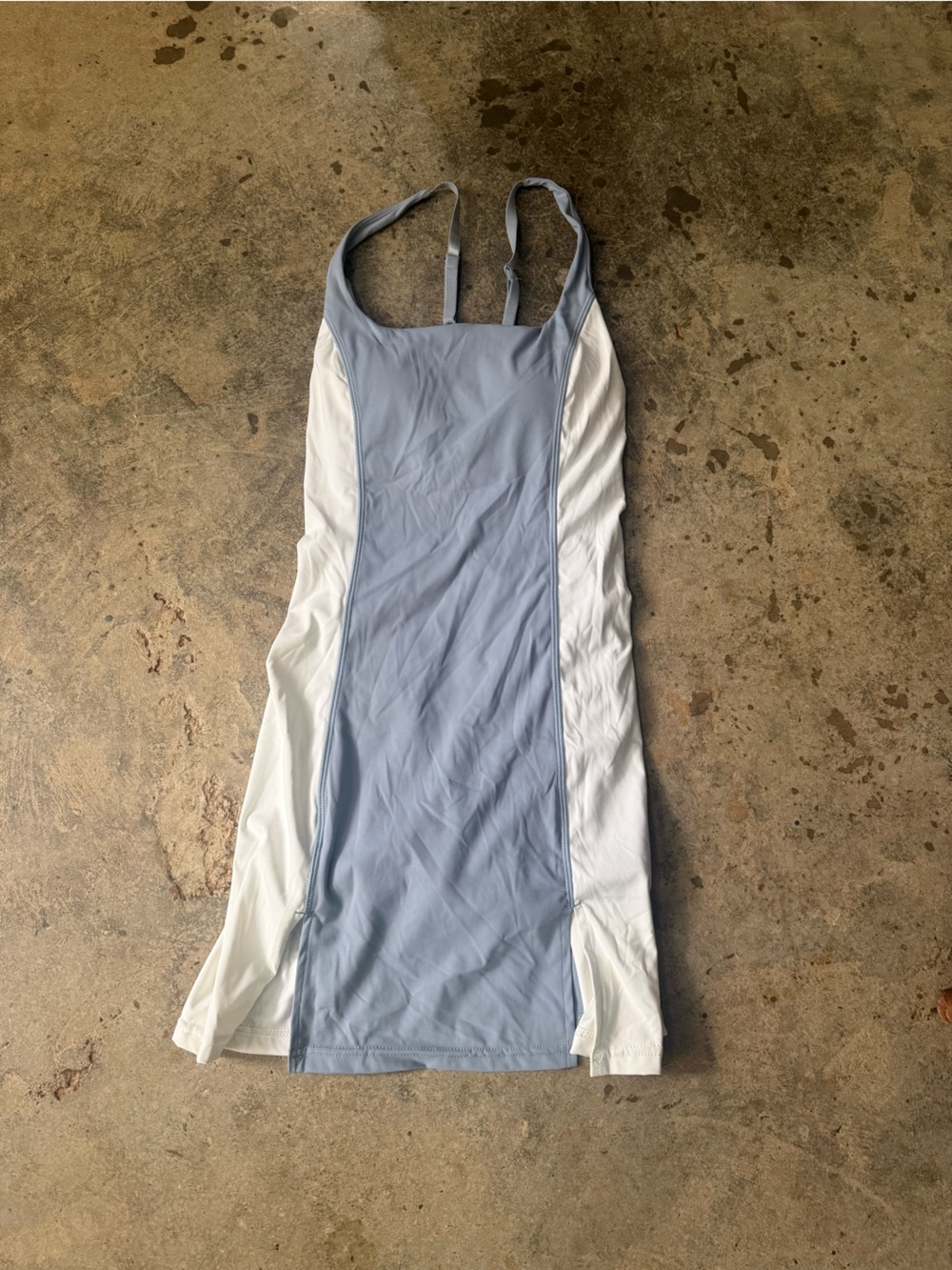 Classic Light Blue & White One-Piece Swim Dress